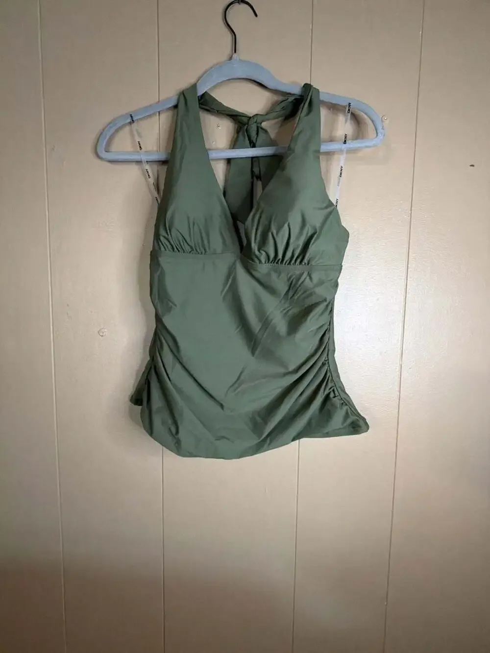 DKNY Halter Tankini Swim Top Olive Green Size M